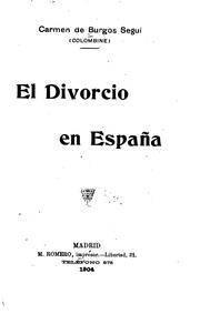 Cover of: El divorcio en España...