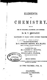 Cover of: Elements of chemistry v. 1 by Henri Victor Regnault