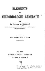 Cover of: Eléments de microbiologie générale