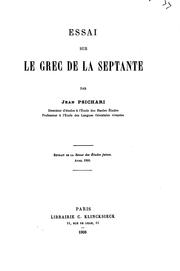 Cover of: Essai sur le grec de la septante