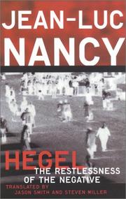Cover of: Hegel by Jean-Luc Nancy