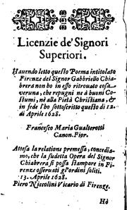 Cover of: Firenze, poema di Gabriello Chiabrera