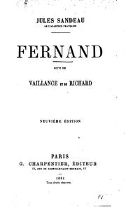 Cover of: Fernand suivi de Vaillance ét de Richard