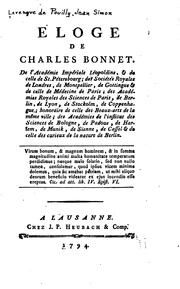 Cover of: Eloge de Charles Bonnet ...
