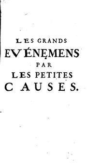 Cover of: Essai sur les grands événemens par les petites causes, tiré de l'histoire..