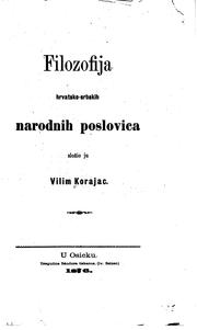 Cover of: Filozofija hrvatsko-srbskih narodnih poslovica
