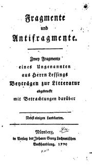 Cover of: Fragmente und Antifragmente by Johann Christoph Döderlein