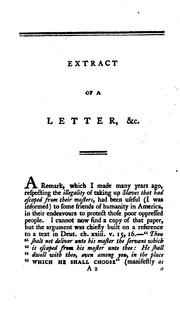 Cover of: Extract of a Letter to a Gentleman in Maryland: Wherein is Demonstrated the Extreme Wickedness ... by Granville Sharp