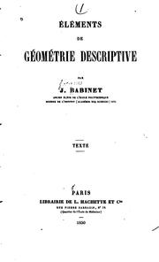 Cover of: Eléments de géométrie descriptive