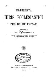 Cover of: Elementa iuris ecclesiastici publici et privati