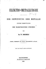 Cover of: Elektro-metallurgie