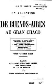 Cover of: En Argentine: De Buenos-Aires au Gran Chaco