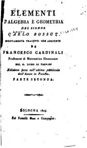 Cover of: Elementi d'algebra e geometria