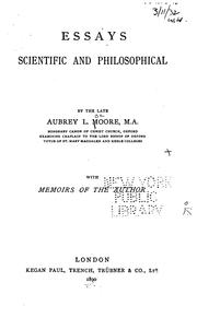 Cover of: Essays, Scientific and Philosophical: With Memoirs of the Author