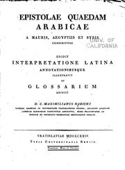 Cover of: Epistolae quaedam arabicae by Christian Maximilian Habicht