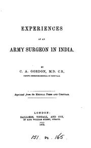 Cover of: Experiences of an army surgeon in India