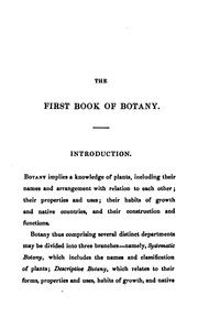 Cover of: The first book of botany by Jane C. Webb Loudon