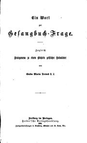 Cover of: Ein Wort zur Gesangbuch-frage