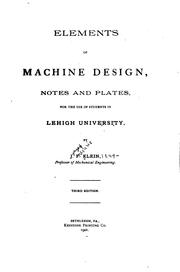 Cover of: Elements of Machine Design