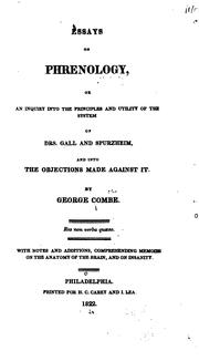 Cover of: Essays on Phrenology: Or An Inquiry Into the Principles and Utility of the System of Drs. Gall ...