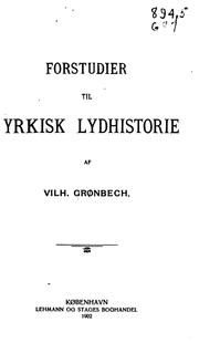 Cover of: Forstudier til tyrkisk lydhistorie