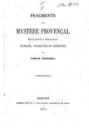 Cover of: Fragments d'un mystère provençal découverts à Périgueux