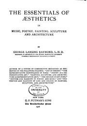 Cover of: The Essentials of Aesthetics in Music, Poetry, Painting, Sculpture and ..