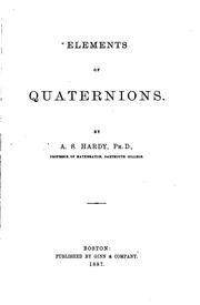 Cover of: Elements of Quaternions by Arthur Sherburne Hardy