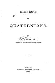 Cover of: Elements of Quaternions by Arthur Sherburne Hardy