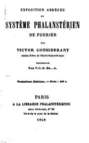 Cover of: Exposition abrégée du système phalanstérien de Fourier by Victor Considerant