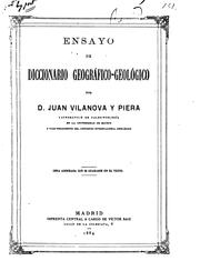 Cover of: Ensayo de diccionario geográfico-geológico by Juan Vilanova y Piera