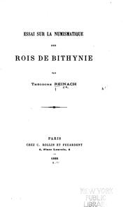 Cover of: Essai sur la numismatique des rois de Bithynie