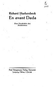 Cover of: En Avant Dada: Eine Geschichte des Dadaismus