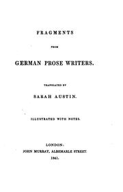 Cover of: Fragments from German Prose Writers by Sarah Austin, Sarah Austin