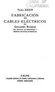 Cover of: Fabricación de cables eléctricos