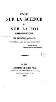 Essai sur la science et sur la foi philosophique by Johann Peter Friedrich Ancillon