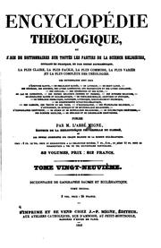 Cover of: Encyclopédie théologique: ou Série de dictionnaires sur toutes les parties ...