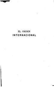 Cover of: El orden internacional