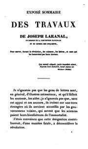 Cover of: Exposé sommaire des travaux de Joseph Lakanal: pour sauver, durant la révolution, les sciences ...
