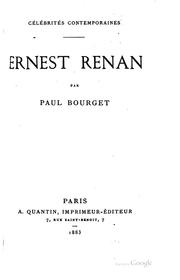 Cover of: Ernest Renan: Par Paul Bourget