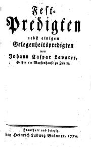 Cover of: Fest-predigten nebst einigen Gelegenheitspredigten