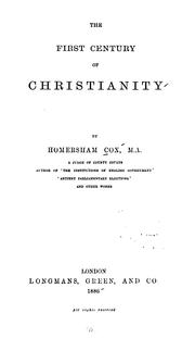 Cover of: The First Century of Christianity