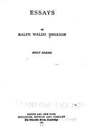 Cover of: Essays: First Series by Ralph Waldo Emerson