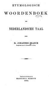Cover of: Etymologisch woordenboek der Nederlandsche taal ...