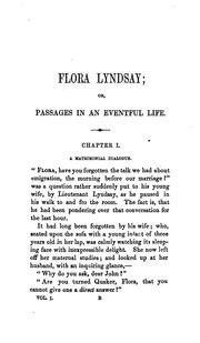 Cover of: Flora Lyndsay; or, Passages in an eventful life by Susanna Moodie