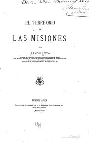Cover of: El territorio de las misiones