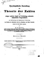 Cover of: Encyklopädische Darstellung der Theorie der Zahlen und einiger anderer damit in Verbindung ...