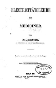 Cover of: Electricitatslehre fur Mediciner