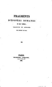 Cover of: Fragments d'épopées romanes du XIIe siècle