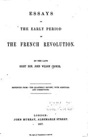 Cover of: Essays on the Early Period of the French Revolution by John Wilson Croker